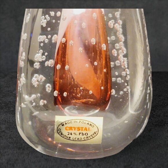 Poland 24% Lead Crystal Hersey's Kiss Shaped Paperweight Red Design - Picture 3 of 11